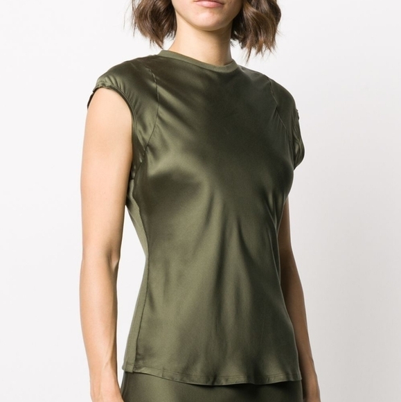 Frame silk satin top military M - Picture 1 of 7